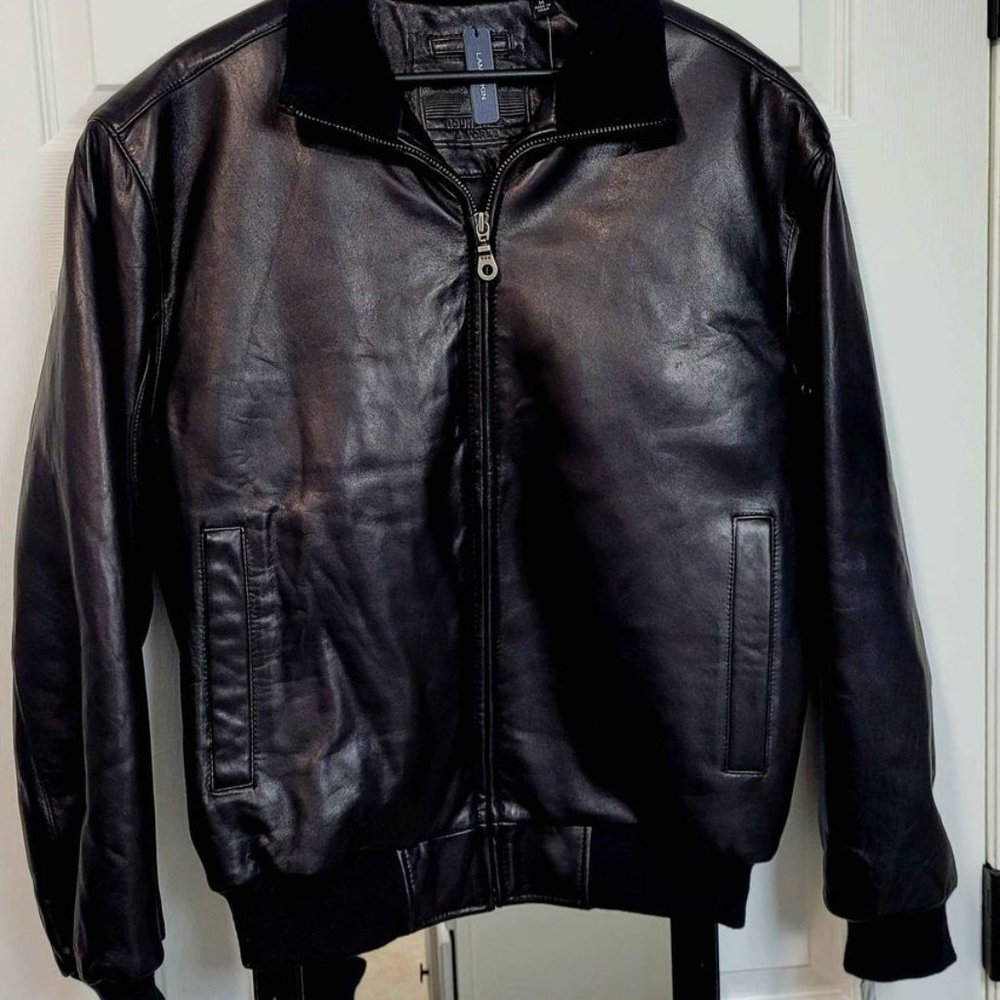 New Roundtree & Yorke Genuine Leather Bomber Jacket. Size M.